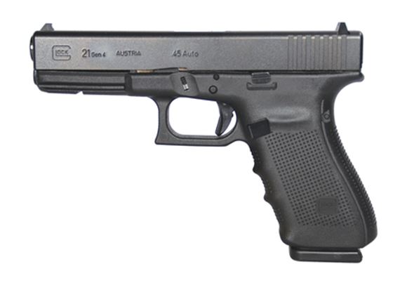 Picture of Glock 21 Gen4 Standard Safe Action Semi-Auto Pistol - 45 ACP, 4.60", Black, 3x10rds, Fixed Sight, 5.5lb