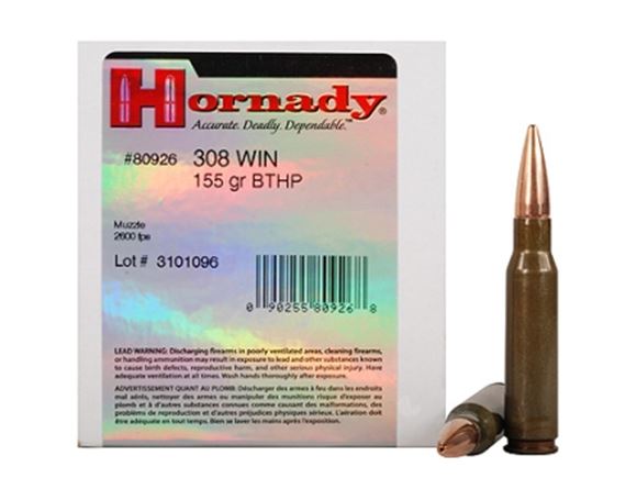 Picture of Hornady Steel Match Rifle Ammo - 308 Win, 155Gr, BTHP Steel Match, 50rds Box
