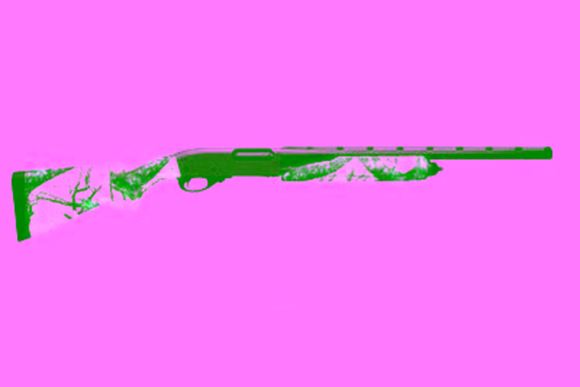 Picture of Remington Model 870 Express Compact Pink Blaze Camo Pump Action Shotgun - 20Ga, 3", 21", Vented Rib, Matte Black, Mossy Oak Blaze Pink Camo Stock, 4rds, Rem Choke (Modified)