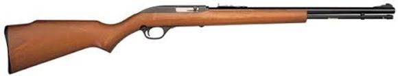 Picture of Marlin Model 60 Rimfire Semi-Auto Rifle - 22 LR, 19", Micro-Groove Rifling, Blued, Monte Carlo Walnut-Finished Laminated Hardwood Stock w/Full Pistol Grip & Mar-Shield Finish, 14rds, Ramp Front & Adjustable Rear Open Sights