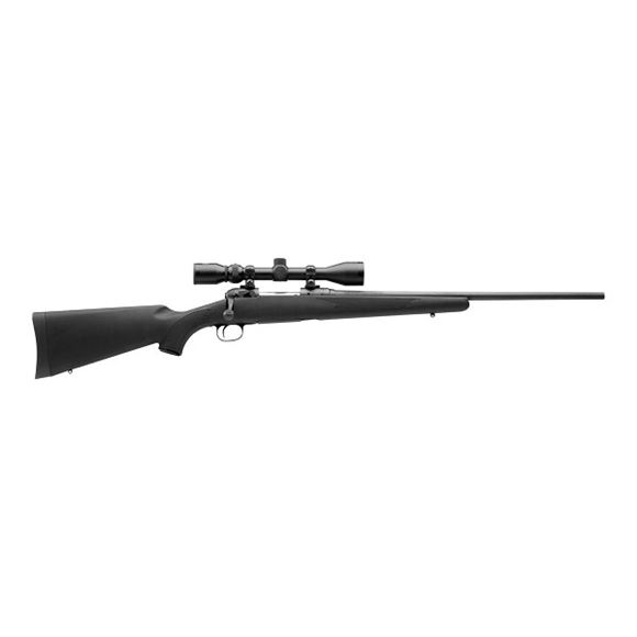 Picture of Savage Arms Package Series, Model 111 International Trophy Hunter XP Bolt Action Rifle - 30-06 Sprg, 22", Matte Black, Carbon Steel, Matte Black Synthetic Stock, 4rds, w/Weaver 3-9x40mm Riflescope, AccuTrigger