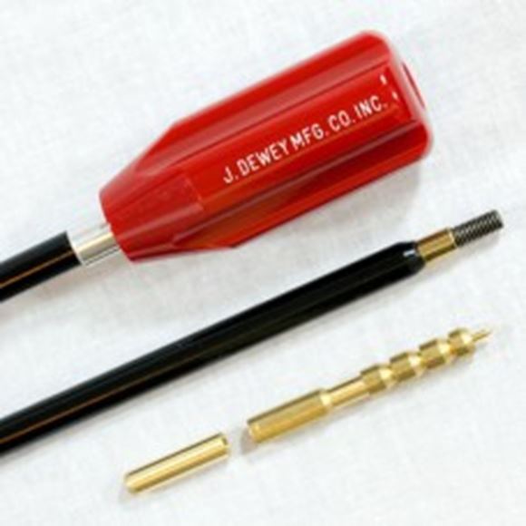 Picture of J. Dewey Gun Cleaning Rods, Nylon Coated Rods, .35 Caliber Nylon Coated Rods - .35 Caliber, 44", 12/28 Male Threads, w/35J & LGBA Brush Adapter