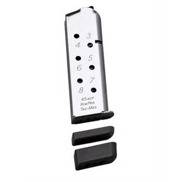Picture of Kimber Handgun Magazines, 1911 - KimPro Tac-Mag, 45 ACP, 8rds, Stainless Steel, Full-Length