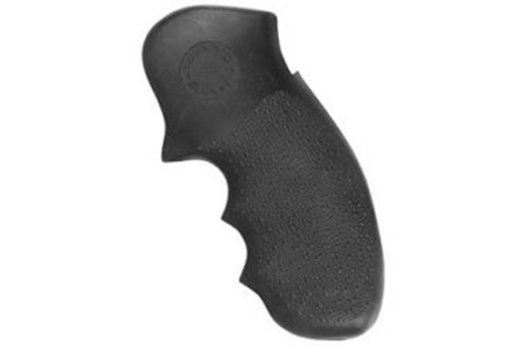 Picture of Hogue Handgun Grips, Smith & Wesson Grips, K & L Frame Revolvers, K & L Frame Round Butt, Full Size Grips, Soft OverMolded Rubber - S&W K or L Round Butt Nylon Monogrip, Black