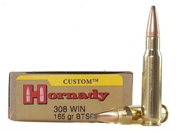 Picture of Hornady Custom Rifle Ammo - 308 Win, 165Gr, InterLock BTSP, 200rds Case