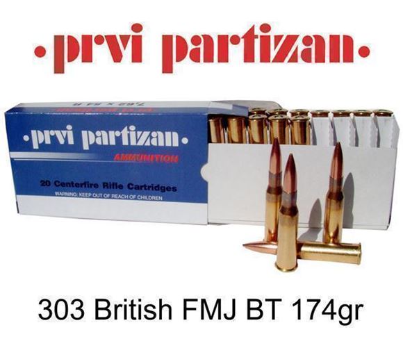 Picture of Prvi Partizan (PPU) Rifle Ammo - 303 British, 174Gr, FMJ, 20rds Box