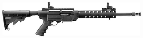 Picture of Ruger SR-22 Rimfire Semi-Auto Rifle - 22 LR, 16.12", 1/2"-28 Threaded w/Flash Suppressor, Cold Hammer-Forged Alloy Steel, Matte Black, Black Hardcoat Receiver, Black Synthetic Collapsible Stock, 10rds, Rapid Deploy Sights