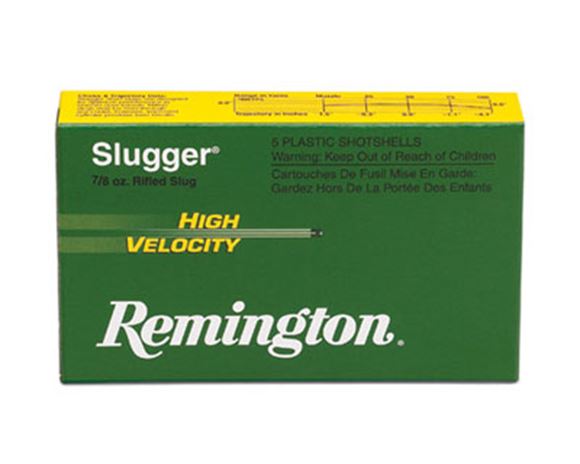 Picture of Remington Slugs, Slugger High Velocity Rifled Slugs Loads Shotgun Ammo - 12Ga, 3", MAX DE, 7/8oz, RS, 250rd Case, 1875fps