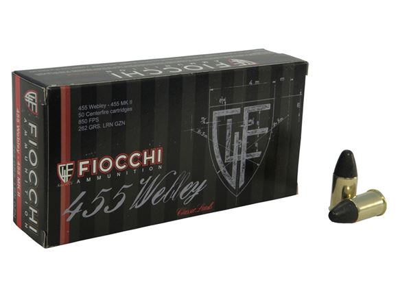 Picture of Fiocchi Pistol & Revolver Ammo - 455 Webley (MKII), 262Gr, LRN GZN, 50rds Box