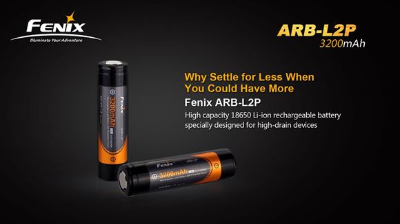 Picture of Fenix Accessories, Rechargeable Battery - ARB-L2P, Rechargeable 18650 Li-ion Battery, 3.7V, 3200mAh