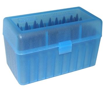 Picture of MTM Case-Gard Rifle Ammo Box, R-50 Series - RM-50, 50rds, Clear Blue