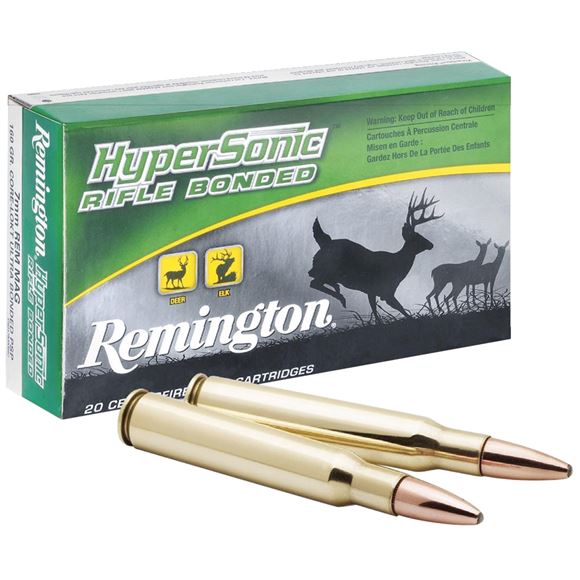 Picture of Remington Hyper Sonic Centerfire Rifle Ammo - 7mm Rem Mag, 160Gr, HyperSonic Centerfire Core-Lokt Ultra Bonded PSP, 20rds Box, 3002fps