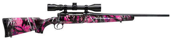 Picture of Savage Arms Axis Series, Axis XP Youth Muddy Girl Bolt Action Rifle - 243 Win, 20", Matte Black, Carbon Steel, Matte Camo Synthetic Stock, 4rds