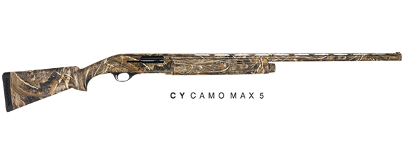Picture of ATA Arms CY Series CY CAMO Semi-Auto Shotgun - 12Ga, 3-1/2", 28", Vented Rib, Max-5, Aluminum Alloy Receiver, Max-5 Camo Synthetic Stock, 4rds, Fiber Optic Front Sight, (F,M,IC)