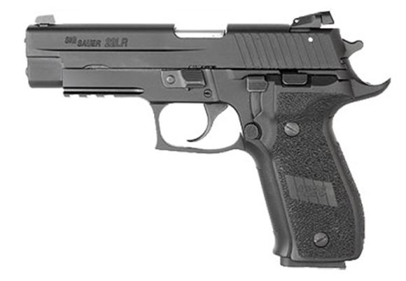 Picture of SIG SAUER P226R Classic Rimfire DA/SA Semi-Auto Pistol - 22 LR, 4-1/2", Black Anodized, Black Polymer E2 Grips, 2x10rds, Adjustable SIG Sights, Rail