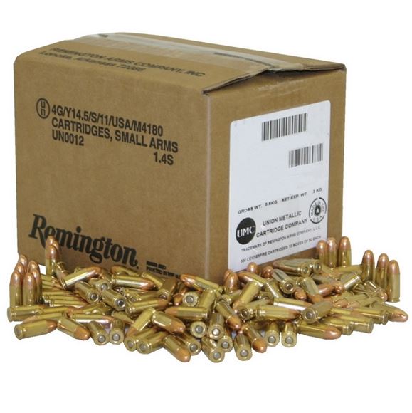 Picture of Remington UMC Pistol & Revolver Handgun Ammo - 45 Auto, 230Gr, MC, 500rds Bulk Pack Case