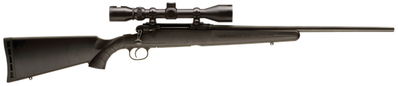 Picture of Savage Arms Axis Series, Axis XP Bolt Action Rifle Combo - 243 Win, 22", Matte Black, Carbon Steel, Matte Black Synthetic Stock, 4rds, w/Matte Blued 3-9x40mm Scope
