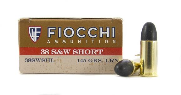 Picture of Fiocchi Pistol & Revolver Ammo - 38 S&W Short, 145Gr, LRN, 50rds Box
