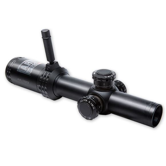 Picture of Bushnell AR Optics Hunting/Tactical Riflescopes, Combo - 1-4x24mm, 30mm, Matte, Illuminated BTR-1, 11 Illumination Settings, 1st Focal Plane, Tactical Target Style Turrets, 1/10 Mil Click Value, Throw Down PCL, Fully Multi-Coated, Waterproof/Fogproof, w/