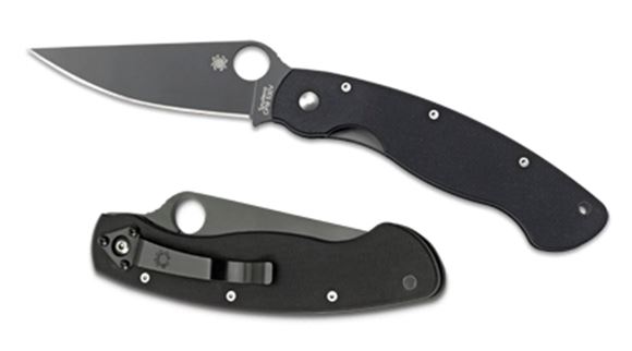 Picture of Spyderco Knives - Military, Black Blade, Black G-10, PlainEdge