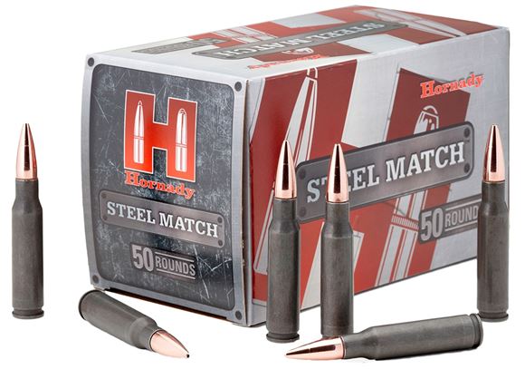 Picture of Hornady Steel Match Rifle Ammo - 308 Win, 155Gr, BTHP Steel Match, 500rds Case