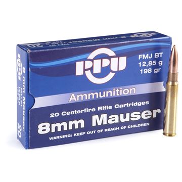 Picture of Prvi Partizan (PPU) Rifle Ammo - 8x57mm Mauser, 198Gr, FMJ BT, 20rds Box