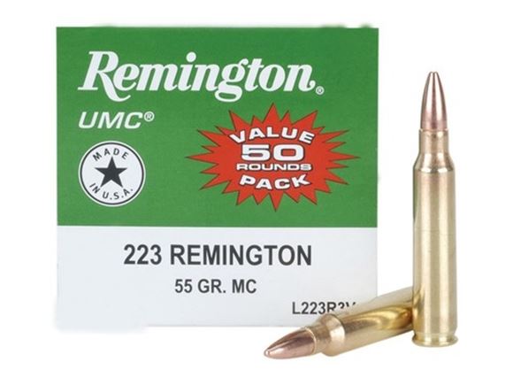 Picture of Remington UMC Rifle Ammo - 223 Rem, 55Gr, MC, 400rds Case Value Pack, 3240fps