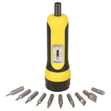 Picture of Wheeler Engineering Gunsmithing Supplies Screwdriver Sets - FAT (Firearm Accurizing Torque) Wrench With 10 Bit Set, 6", 10 inch-lbs to 65 inch-lbs, w/9 bits, +/- 2 inch-lbs