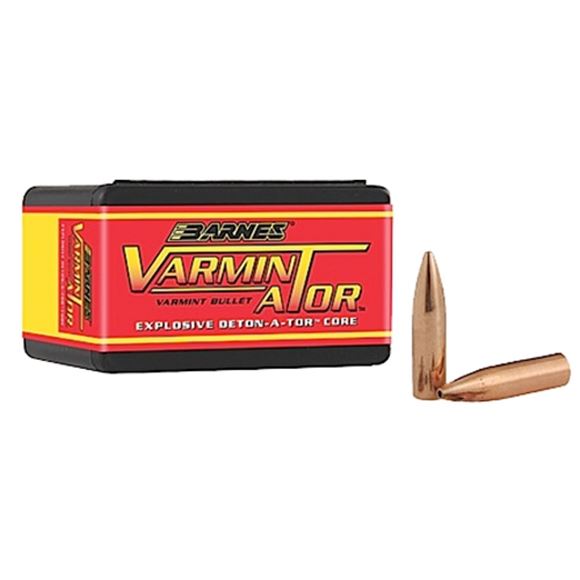 Picture of Barnes VARMIN-A-TOR Hunting Rifle Bullets - 22 Caliber (.224"), 40Gr, VMTR FB, 100ct Box