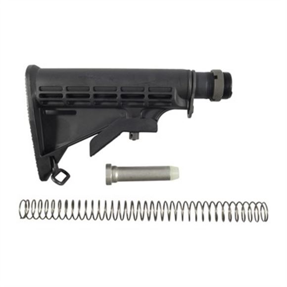 Picture of Brownells AR-15 Parts - Carbine Mil-Spec Buttstock Kit, (Mil-spec Buffer tube, End plate, Castle nut, Carbine Buffer Spring, Carbine Buffer, M4 style Stock)