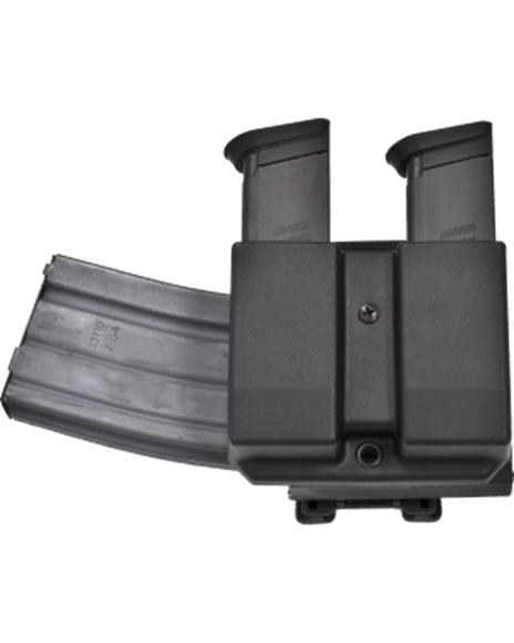 Picture of Blade-Tech Revolution Combo Rifle-Pistol Mag Pouches - Revolution Combo AR Mag + Double Pistol Mag, TEK-LOK, DMP Generic 9/40, AR Mag Vertical Cant, Black, Right Hand