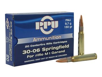 Picture of Prvi Partizan (PPU) Rifle Ammo - 30-06 Sprg (For M1 Garand), 150Gr, FMJ, 2750fps, 20rds Box