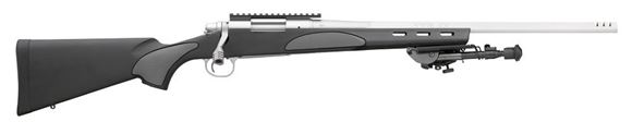 Picture of Remington Model 700 VTR SS Bolt Action Rifle - 308 Win, 22", Integral Muzzle Brake, Tri-Fluted, Stainless, Black Synthetic w/Black OverMolded Grips, 4rds, X-Mark Pro Trigger