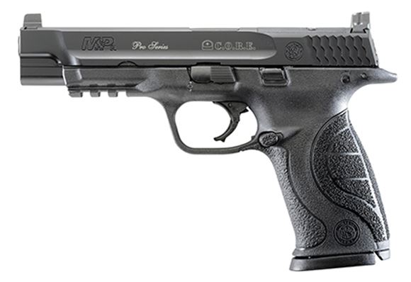 Picture of Smith & Wesson (S&W) M&P9L Pro Series C.O.R.E. Striker Fire Double Action Semi-Auto Pistol - 9mm, 5", Black 68HRc, Zytel Polymer Palmswell Grip, 2x10rds, White Dot Dovetail Front & Fixed 2-Dot Rear Sights