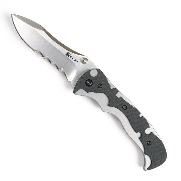 Picture of CRKT EDC Folding Knives - My Tighe, 3-1/2", OutBurst Assisted Opening, Veff Combo Edge, 94.99 High Satin Blade, Bead-blast Frame, Black Scales