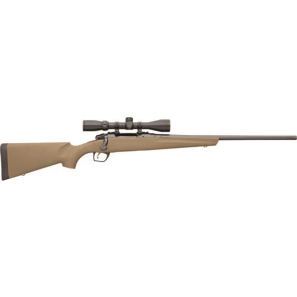 Picture of Remington Model 783 Synthetic Scoped Bolt Action Rifle - 270 Win, 22", Carbon Steel, Button Rifled, Matte Black, Magnum Contour, Flat Dark Earth Synthetic Stock, Pillar-Bedded, 4rds, CrossFire Adjustable Trigger, SuperCell Recoil Pad, w/3-9x40mm Scope