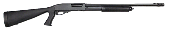 Picture of Remington Model 870 Express Tactical Pump Action Shotgun - 12Ga, 3", 18-1/2", Matte Black, SpeedFeed IV "Pistol-Grip" Style Stock, 4rds, Bead Front Sight, Rem Choke (Tactical Extended/Ported)