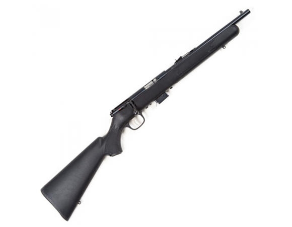 Picture of Savage Arms Stevens Series, Model 300 F Carbine Rimfire Bolt Action Rifle - 22 LR, 13", Blued, Black Synthetic Stock, 10rds
