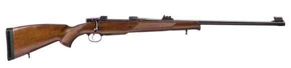 Picture of CZ 550 Magnum Lux Bolt Action Rifle - 458 Win Mag, 635mm (25"), Hammer Forged, Blued, Lacquered Walnut Stock w/Cheekpiece, 4rds, Express Sights, Single Set Trigger