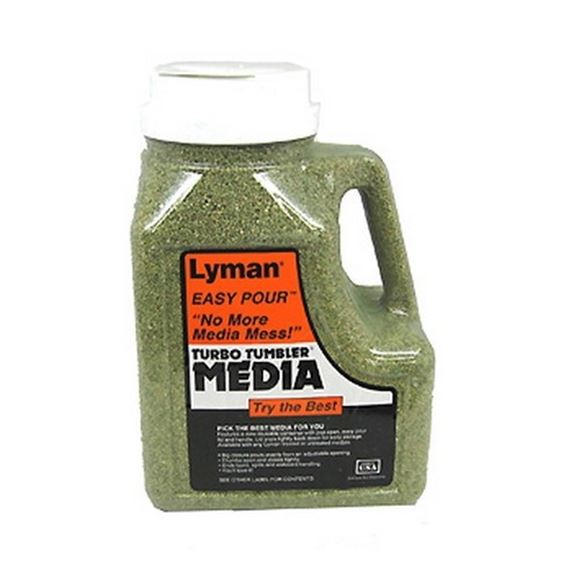 Picture of Lyman Turbo Tumblers, Media & Accessories - Tumbling Media, Turbo Case Cleaning Media (Corncob Green), 6lbs Easy Pour Container