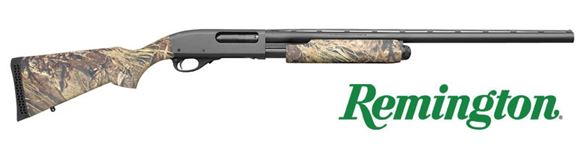Picture of Remington Model 870 Express Super Magnum Waterfowl Camo Pump Action Shotgun - 12Ga, 3-1/2", 28", Vented Rib, Matte Black , Mossy Oak Duck Blind Synthetic Stock, 3rds, HiViz Sight, Sling, Rem Choke (Modified)