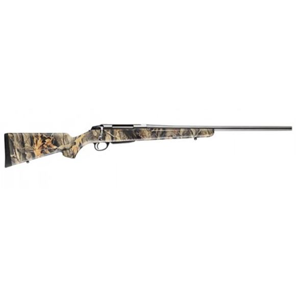 Picture of Tikka T3 Camo Stainless Bolt Action Rifle - 7mm Rem Mag, 24-3/8", Stainless Steel, Cold Hammer Forged Light Hunting Contour Barrel, Realtree Hardwoods HD Camo Glass Fiber Reinforced Copolymer Stock, 3rds, No Sight