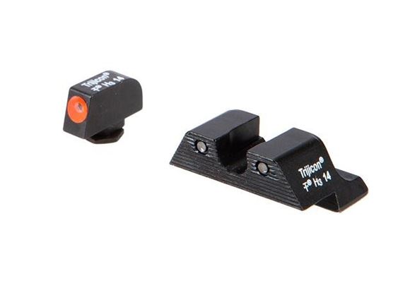 Picture of Trijicon Iron Sights, Trijicon HD Night Sights - Glock, GL101O, Glock Trijicon HD Night Sight Set, Orange Front Outline, Fits Glock Models 17/17L/19/22/23/24/25/26/27/28/31/32/33/34/35/37/38/39