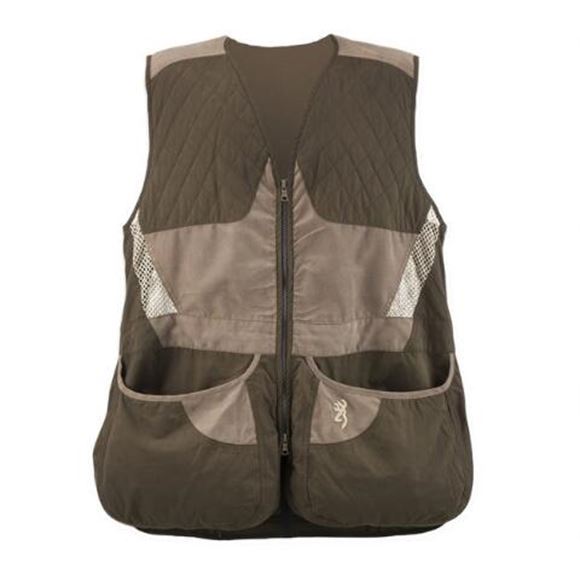 Picture of Browning Outdoor Clothing, Shooting Vests - Mens Summit Shooting Vest, Chocolate/Taupe, Right-Hand, S