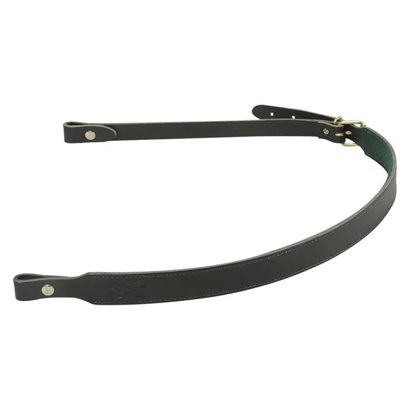 Picture of Levy's Hunting European Size Rifle Slings - 1" Veg-Tan Leather Rifle Sling with Green Felt Backing and Buckle Adjustment, Fit 3/4" Swivels, Adjustable from 33" to 37", Black