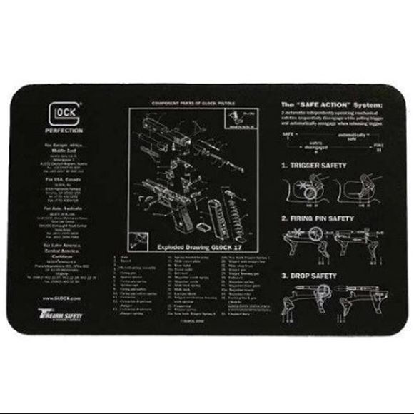 Picture of Glock Gunsmith's Bench Mat - Black Neoprene, with Exploded Parts View Gen 4