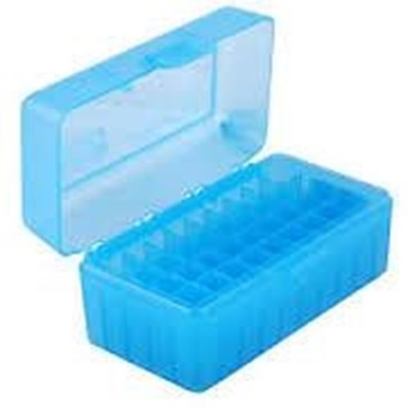 Picture of MTM Case-Gard R-50 Series Rifle Ammo Box - RMLD-50, 50rds, Clear Blue