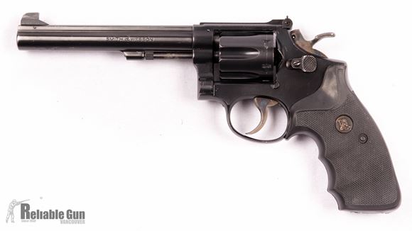 Picture of Used Smith & Wesson K38 Target Masterpiece DA .38 Special, 6" Barrel, With Pachmayer Grips, Includes Extra Target Wood Grips, Good Condition