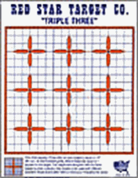 Picture of Red Star Colour Targets - Triple Three Target, 17"x22" on a 1" Grid, 10-Pack