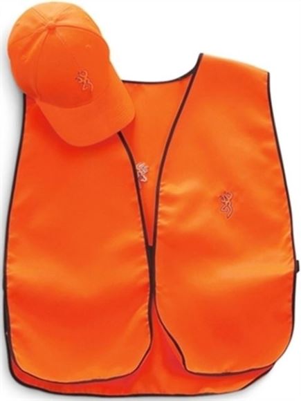 Picture of Browning Headwear - Cap Vest Safety Combo, Hook and Loop, Polyester & Spandex, One Size Fits Most